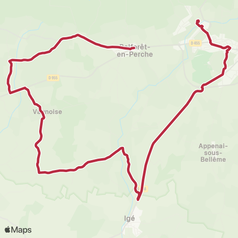 Nomad Car Région Igé <> Bellême map