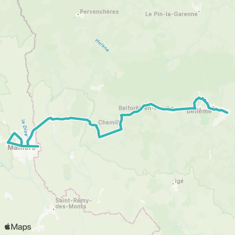 Nomad Car Région Bellême <> Mamers map