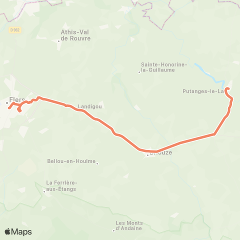 Nomad Car Région Putanges-le-Lac <> Briouze <> Flers map