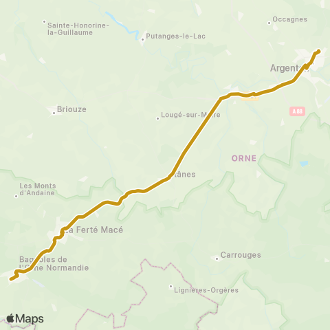 Nomad Car Région Bagnoles-de-l'Orne <> la Ferté-Macé <> Argentan map