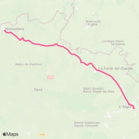 Nomad Car Région Vimoutiers <> la Ferté-en-Ouche <> l'Aigle map