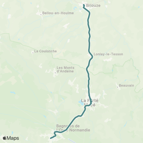 Nomad Car Région Briouze <> la Ferté-Macé <> Bagnoles-de-l'Orne map