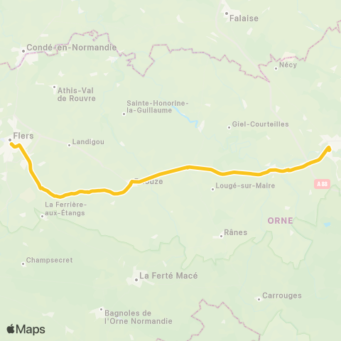 Nomad Car Région Flers <> Argentan map