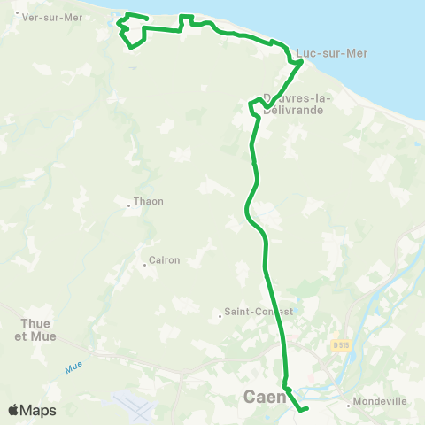 Nomad Car Région Asnelles <> Caen map