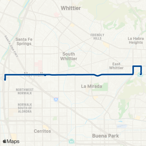 Norwalk Transit Imperial Highway / Metrolink Sta / C Lin map