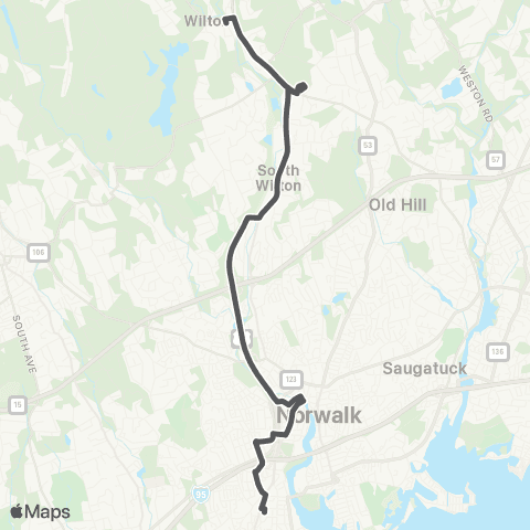 Norwalk Transit Wilton Center - Sono Station map