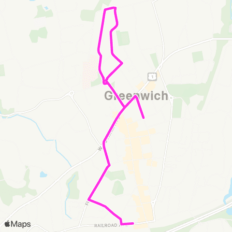 Norwalk Transit Greenwich Shuttle - Central Loop map