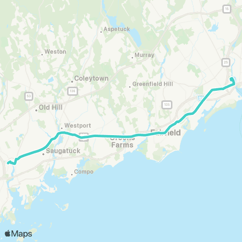 Norwalk Transit Coastal Link map