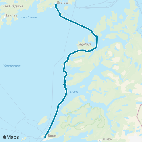 Reis Nordland Bodø - Svolvær - Bodø map