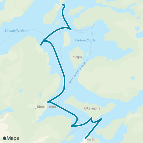 Reis Nordland Bindal Harangsfjord map