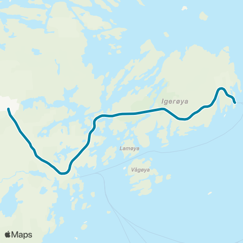 Reis Nordland Gladstad-Igerøy map