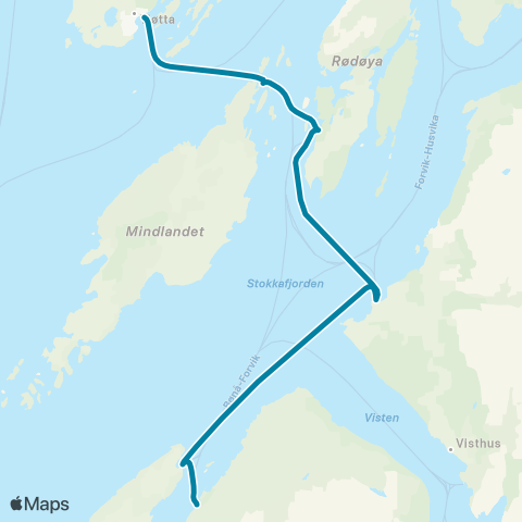 Reis Nordland Tjøtta - Forvik map