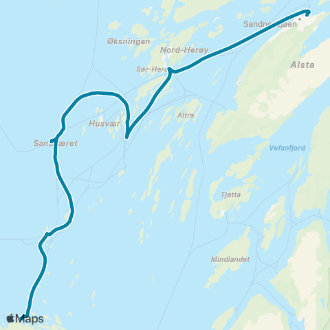 Reis Nordland Herøyruta map