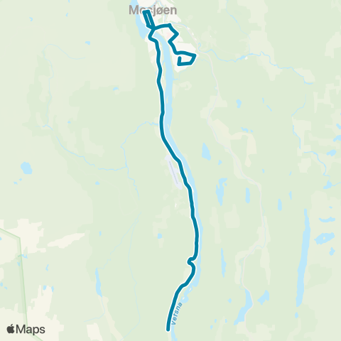 Reis Nordland Eiterådal-Mosjøen map