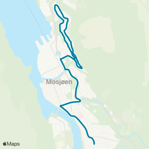 Reis Nordland Mosjøen-Åsbyen map