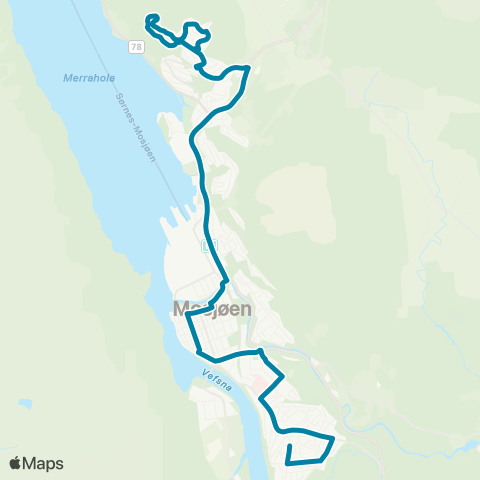 Reis Nordland Mosjøen-Kullstadlia map