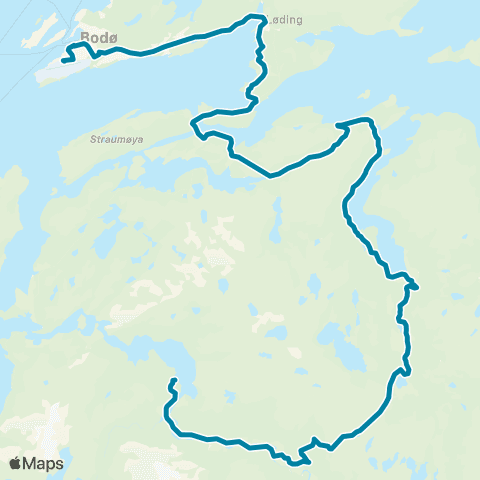 Reis Nordland Bodø - Misvær - Beiarn map