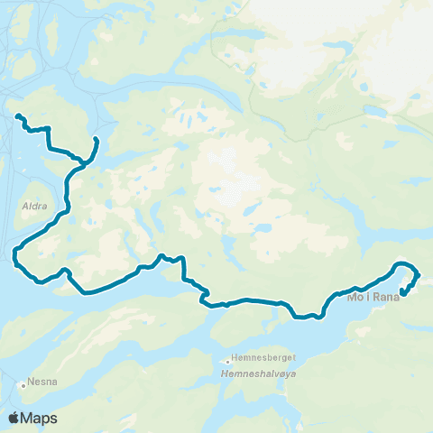 Reis Nordland Mo i Rana - Utskarpen - Tonnes - Nesna map