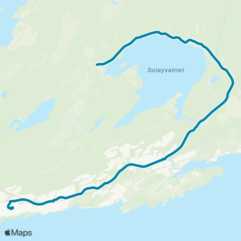 Reis Nordland Bodø-Soløyvatnet-Bodø map