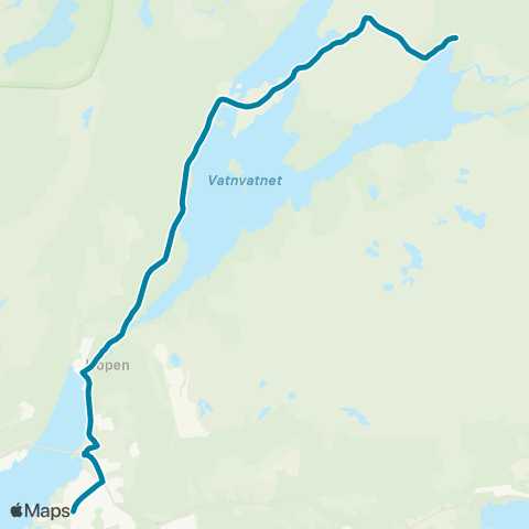 Reis Nordland Vatnet-Tverlandet map