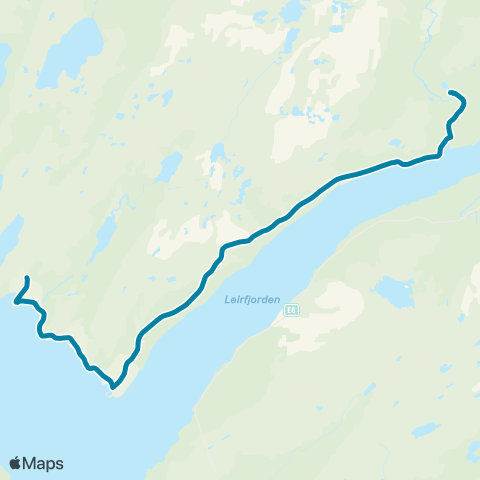 Reis Nordland Ytre Styrkesnes-Leirfjord-Elvk map