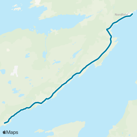 Reis Nordland Laukvik-Nordfold map