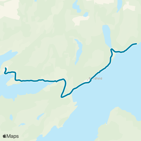 Reis Nordland Alvenes-Nordfold-Leinesfjord map