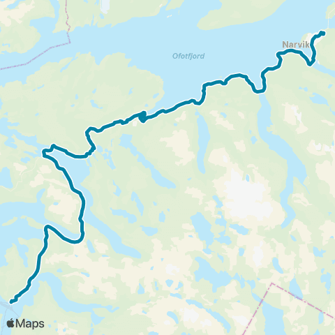 Reis Nordland Narvik-Kjøpsvik map