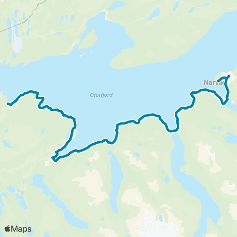 Reis Nordland Narvik-Ballangen map