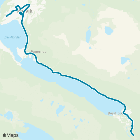 Reis Nordland Narvik - Beisfjord map