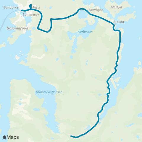 Reis Nordland Myre-Alsvåg-Iifjordkrysset map