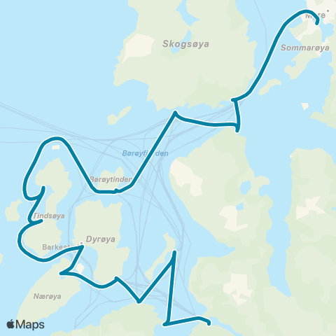 Reis Nordland Øksnes Vestbygd map