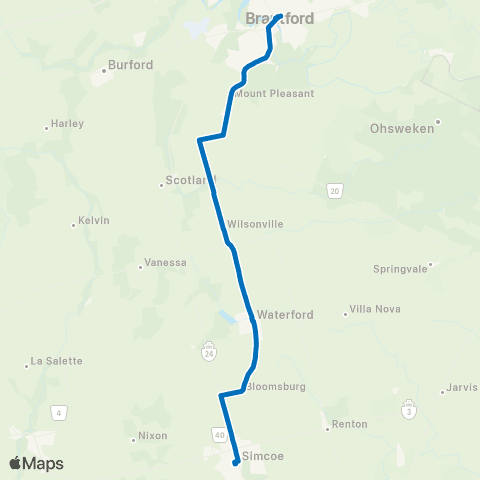 Ride Norfolk Brantford map