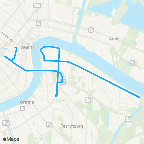 New Orleans RTA General Meyer Local map