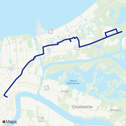 New Orleans RTA Lake Forest - Village de L'Est map