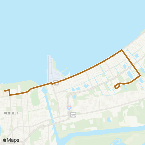 New Orleans RTA Hayne Loop map