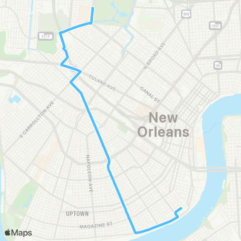 New Orleans RTA Louisiana map