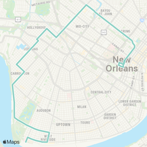 New Orleans RTA Leonidas - Treme map