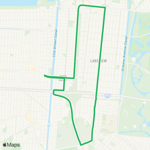 New Orleans RTA Lakeview map