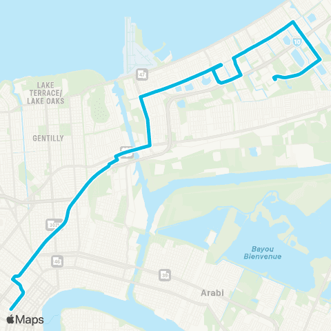 New Orleans RTA Morrison - Bullard map