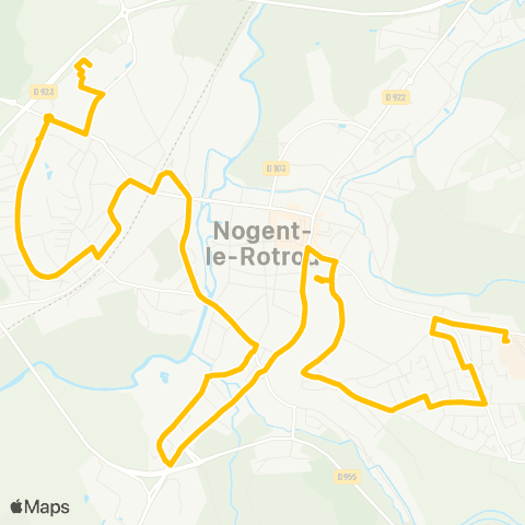 Nosbus Intermarché vers Hôpital map