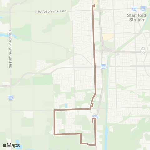 Niagara Region Transit Montrose Rd. - Heartland Forest map