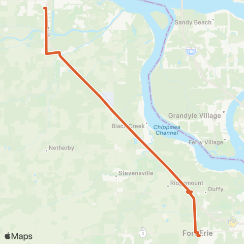 Niagara Region Transit Fort Erie Link map