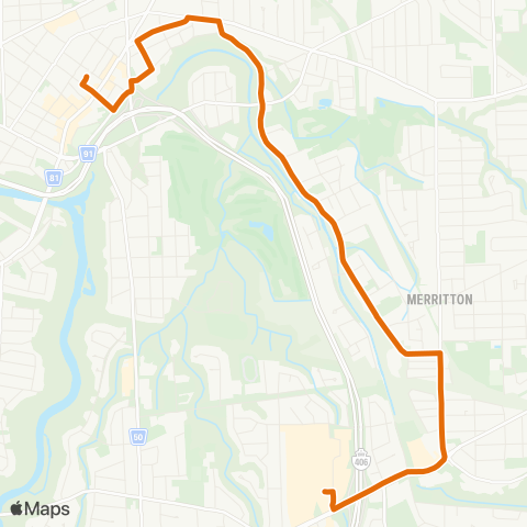Niagara Region Transit Oakdale Av. - Pen Centre map