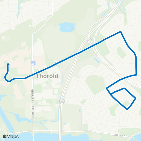 Niagara Region Transit Brock - Tupper map
