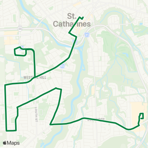 Niagara Region Transit West St. Catharines map