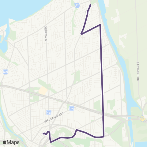 Niagara Region Transit Bunting Rd. map