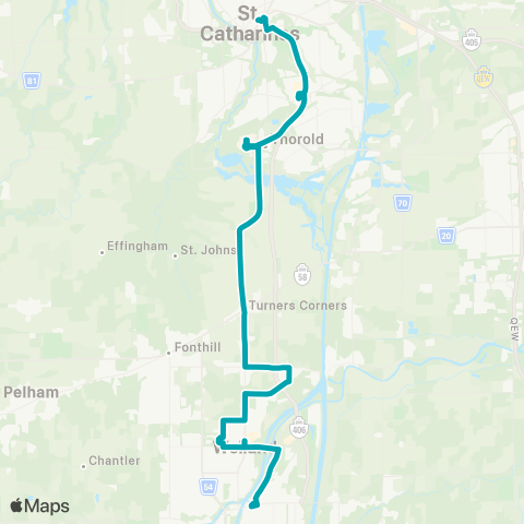 Niagara Region Transit Brock Univ - Niagara Coll Welland Campus map