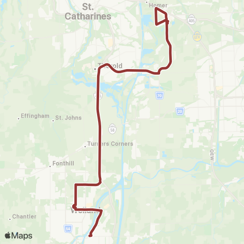 Niagara Region Transit Niagara College Campus Link map