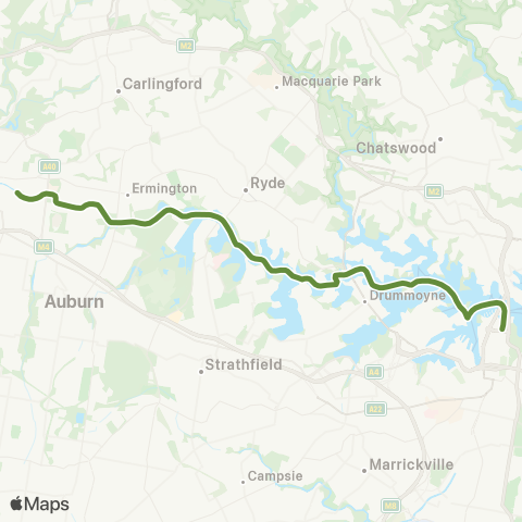 Sydney Ferries Network Parramatta River map